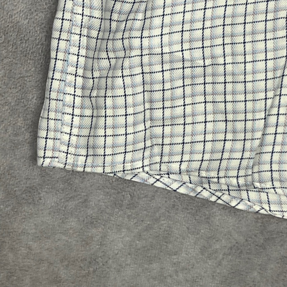 Johnston & Murphy Button Front Shirt Mens XXL Blue Excellent Check Cotton LS - Picture 4 of 9